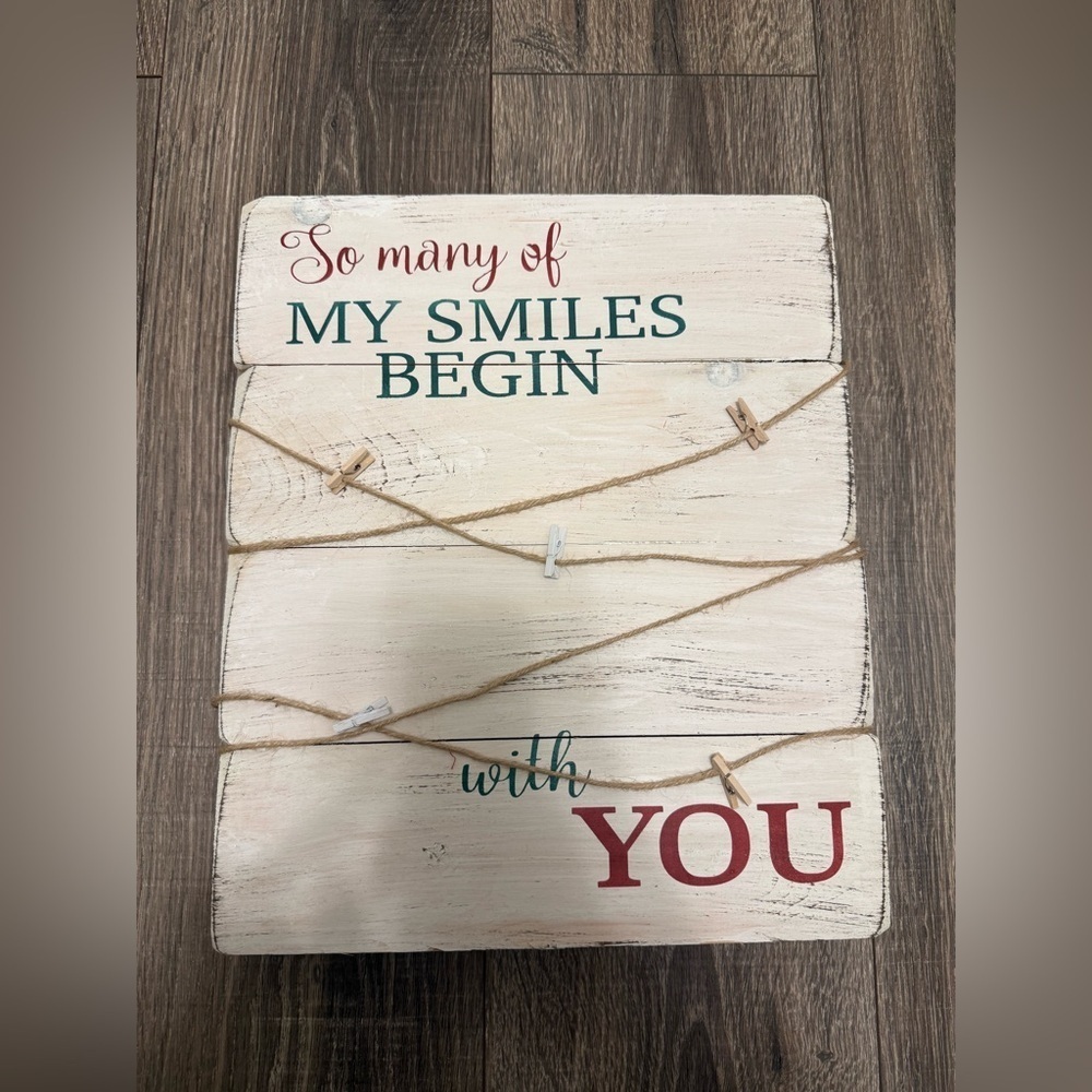 Handmade Christmas Card Holder All Of My Smiles Begin With You